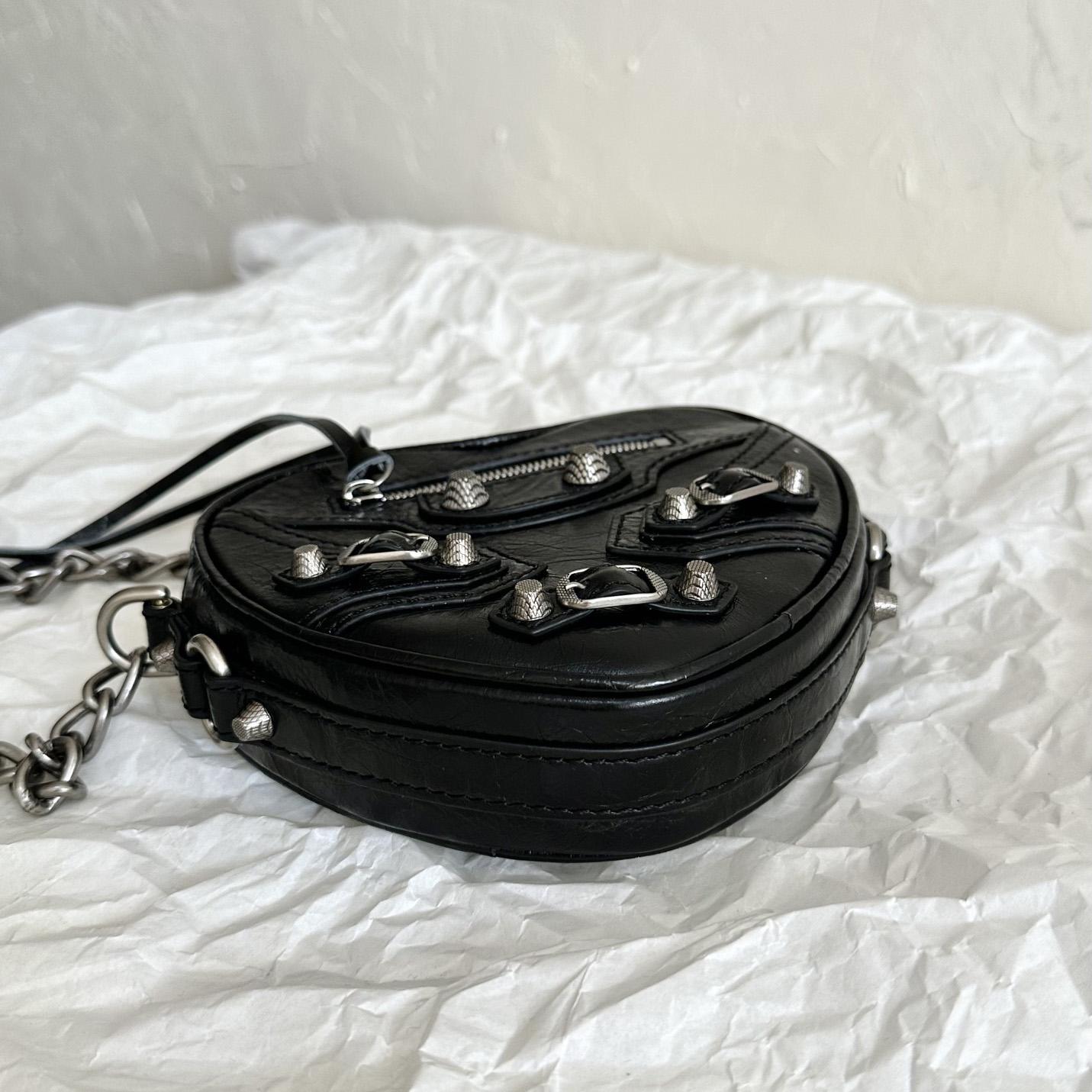 Balenciaga Le Cagole Heart Mini Bag In Black(16-12.7-4.5cm) - FashionPlug