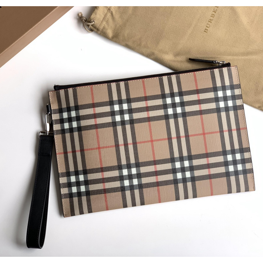 Burberry Vintage Check Canvas Zip Pouch(30cm*19.5cm) - FashionPlug
