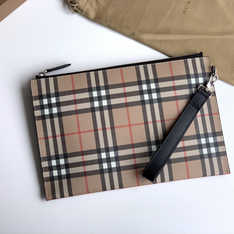 Burberry Vintage Check Canvas Zip Pouch(30cm*19.5cm) - FashionPlug
