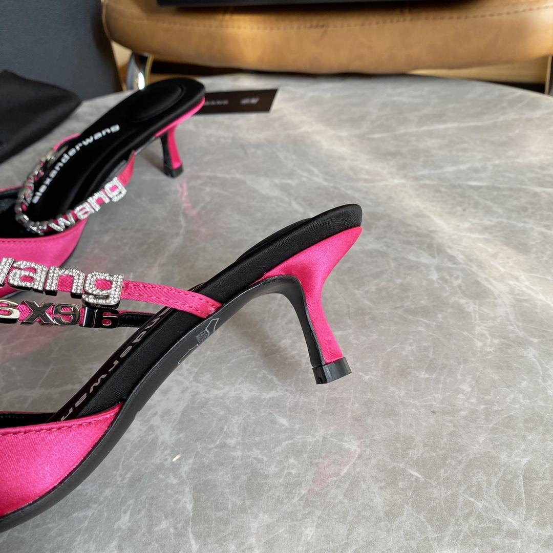 Alexander Wang Delphine 65 Logo Strap Mule In Viscose - FashionPlug