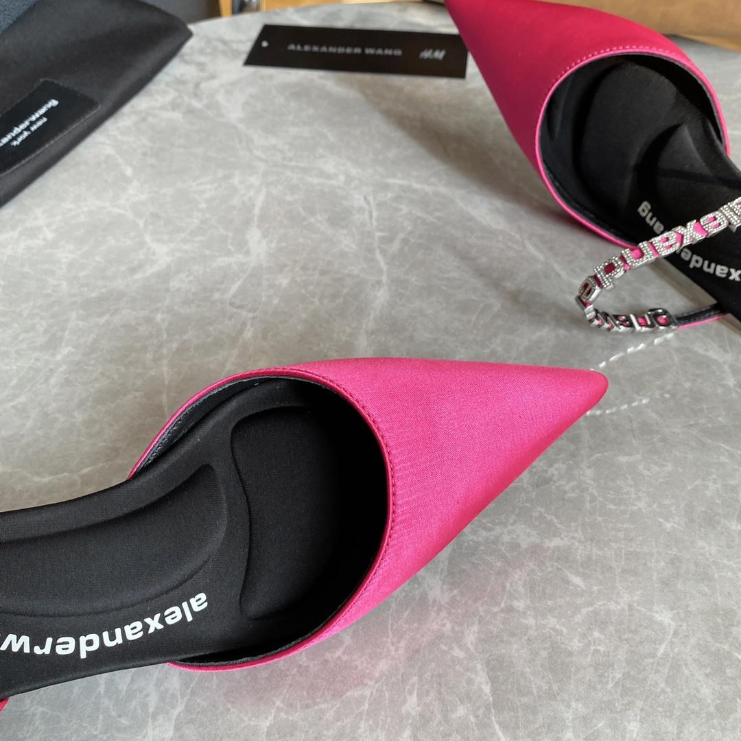 Alexander Wang Delphine 65 Logo Strap Mule In Viscose - FashionPlug