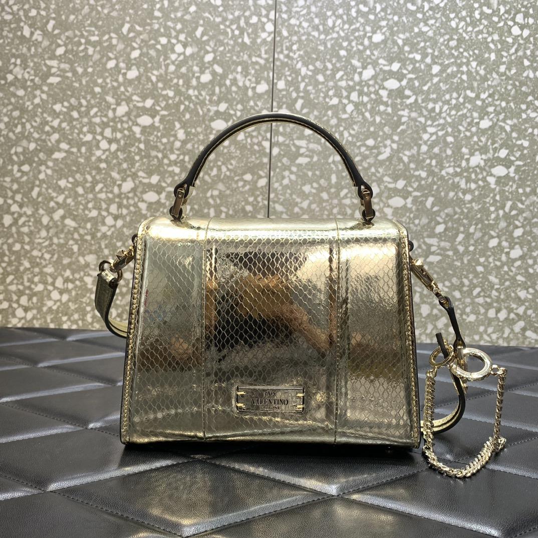 Valenti Small Vsling Metallic Ayers Leather Handbag  - FashionPlug