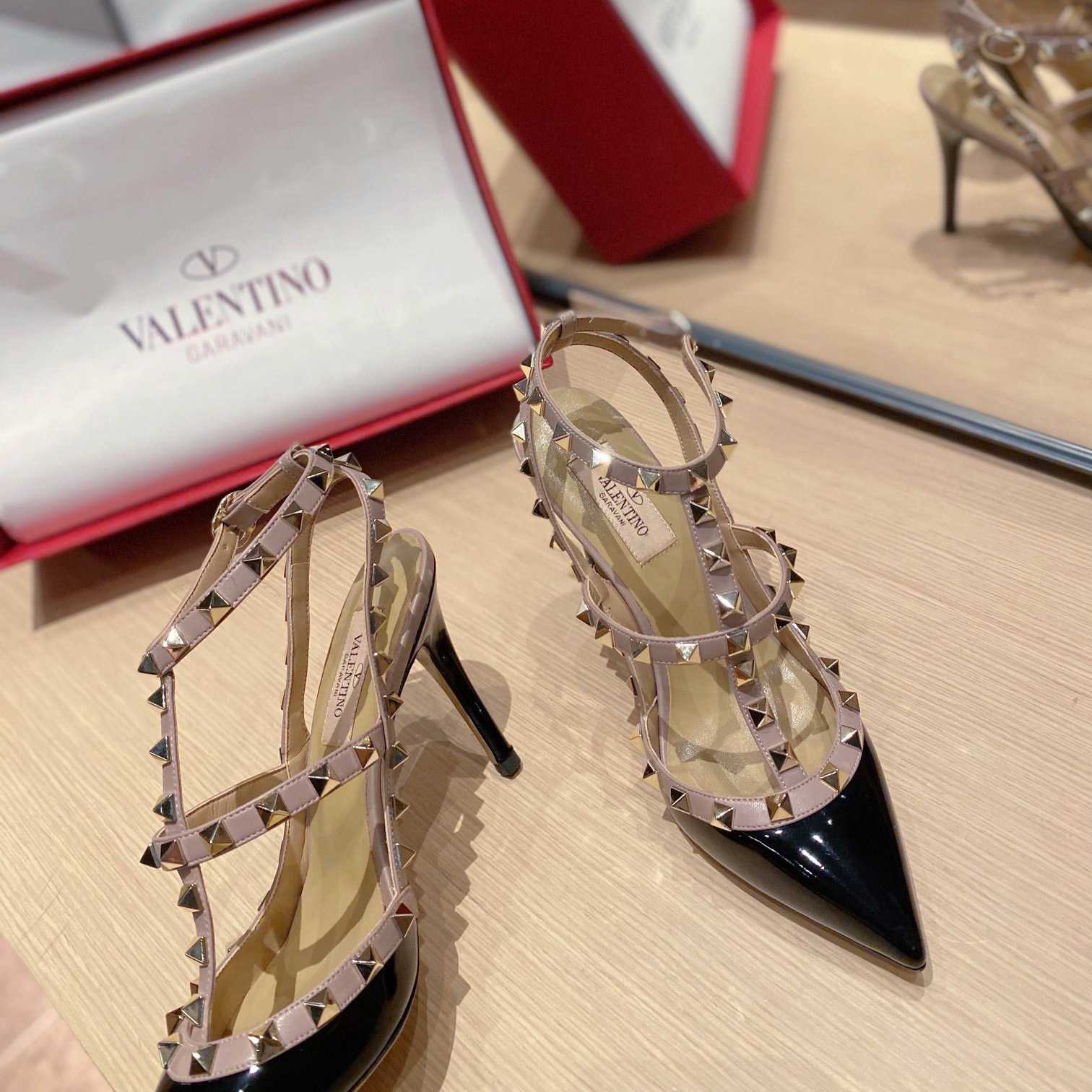 Valenti Patent Rockstud Caged Pump   100mm - FashionPlug