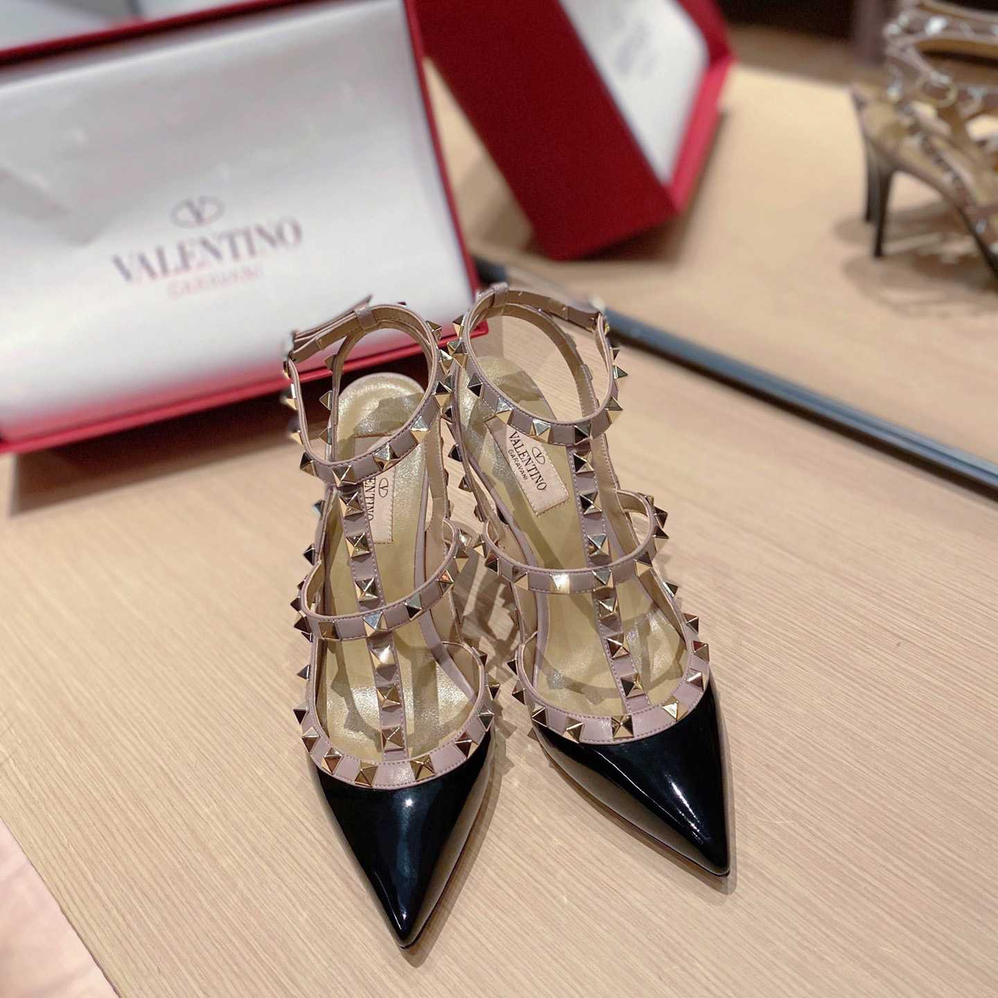 Valenti Patent Rockstud Caged Pump   100mm - FashionPlug