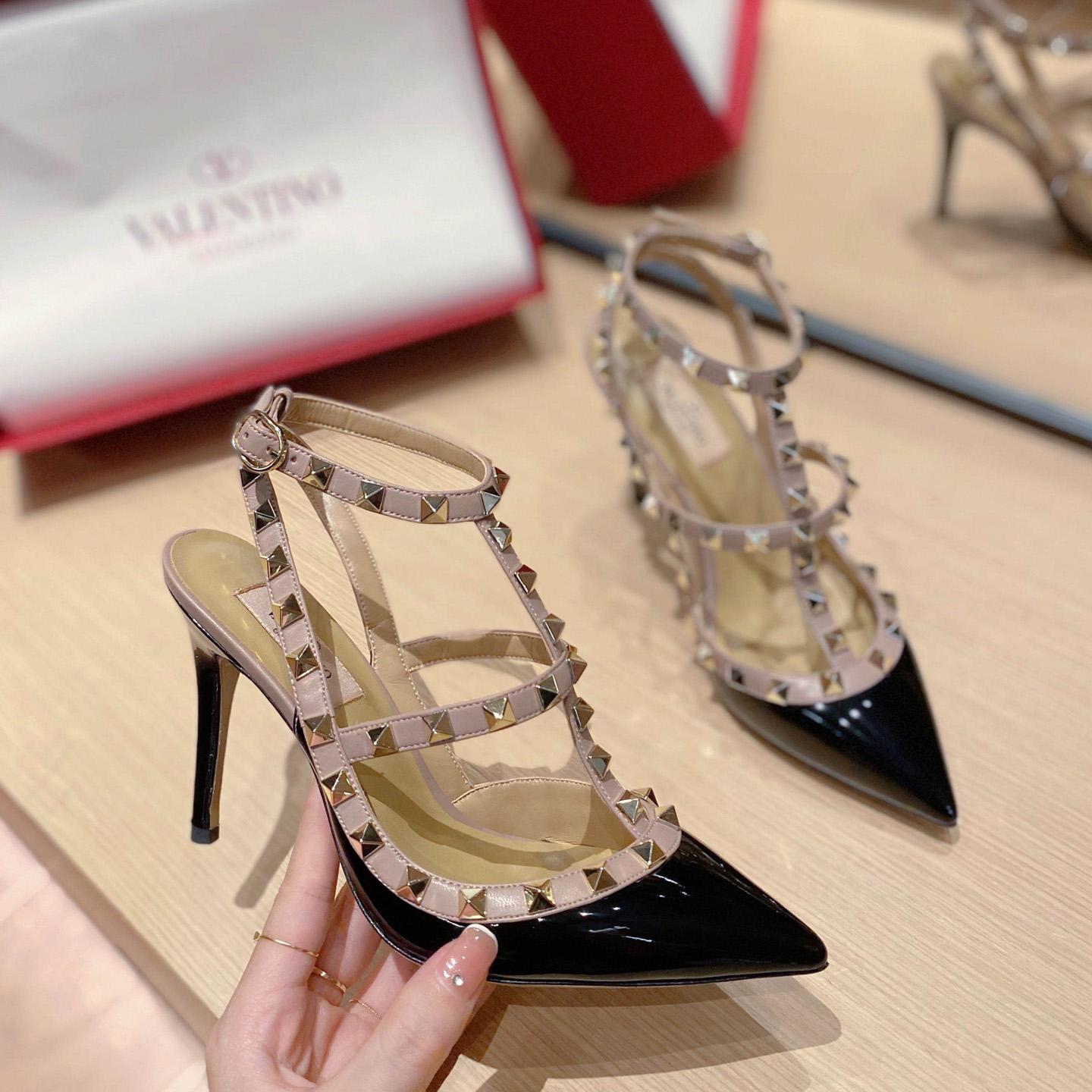 Valenti Patent Rockstud Caged Pump   100mm - FashionPlug