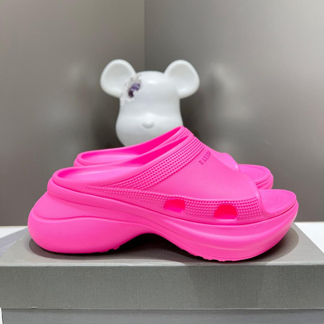 Balenciaga Women's Pool Crocs™ Slide Sandal In Pink - FashionPlug