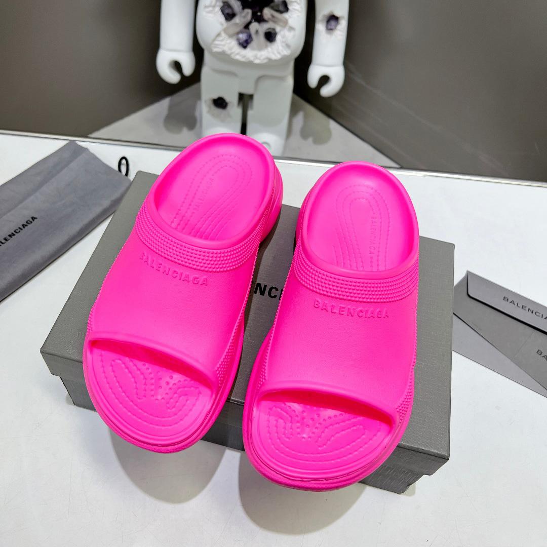 Balenciaga Women's Pool Crocs™ Slide Sandal In Pink - FashionPlug