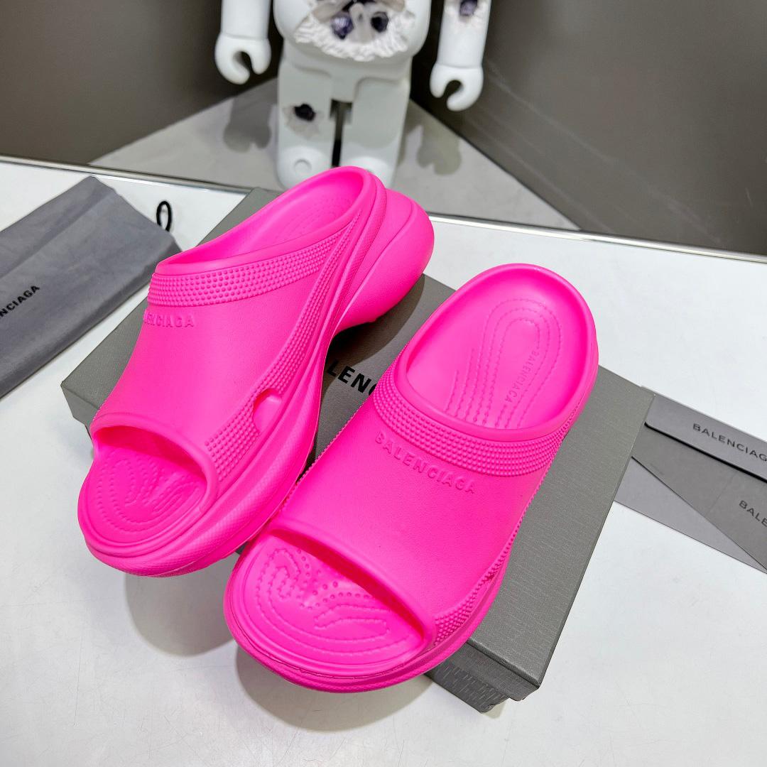 Balenciaga Women's Pool Crocs™ Slide Sandal In Pink - FashionPlug
