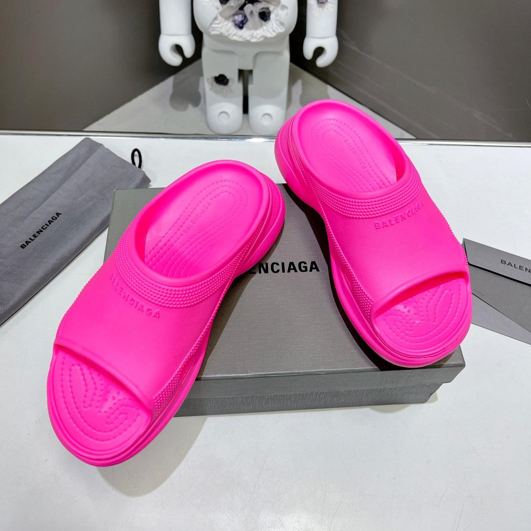 Balenciaga Women's Pool Crocs™ Slide Sandal In Pink - FashionPlug