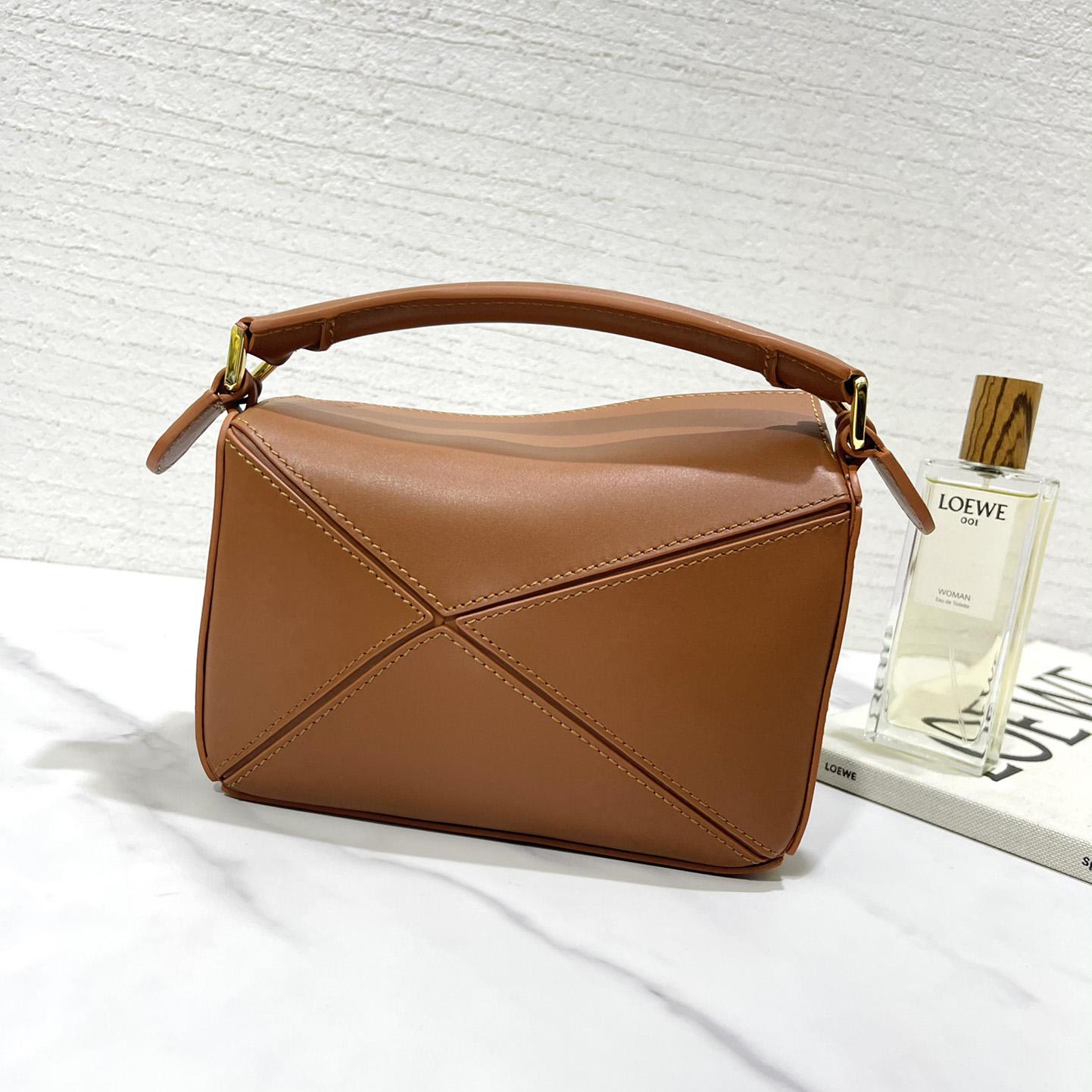 Loewe Calcifer Mini Puzzle Bag In Satin Calfskin And Crystal - FashionPlug