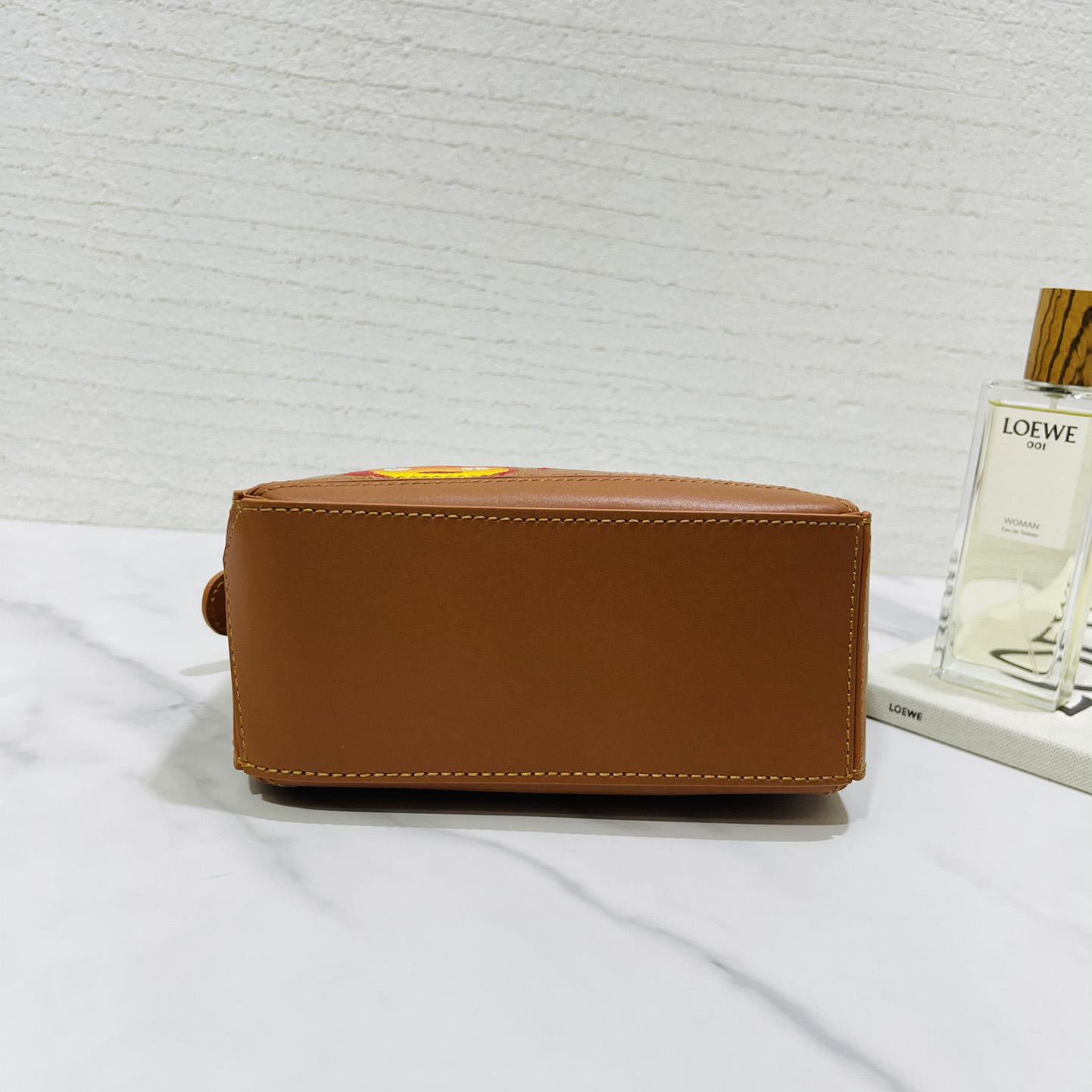 Loewe Calcifer Mini Puzzle Bag In Satin Calfskin And Crystal - FashionPlug