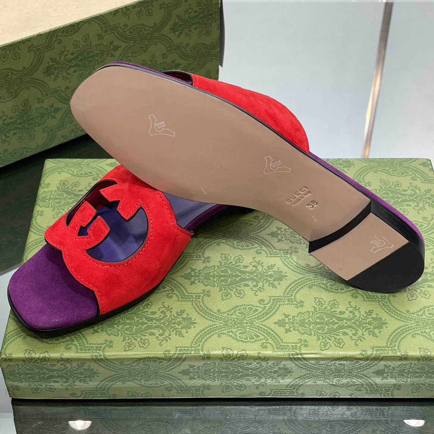 Gucci Women's Interlocking G Cut-out Slide Sandal - FashionPlug