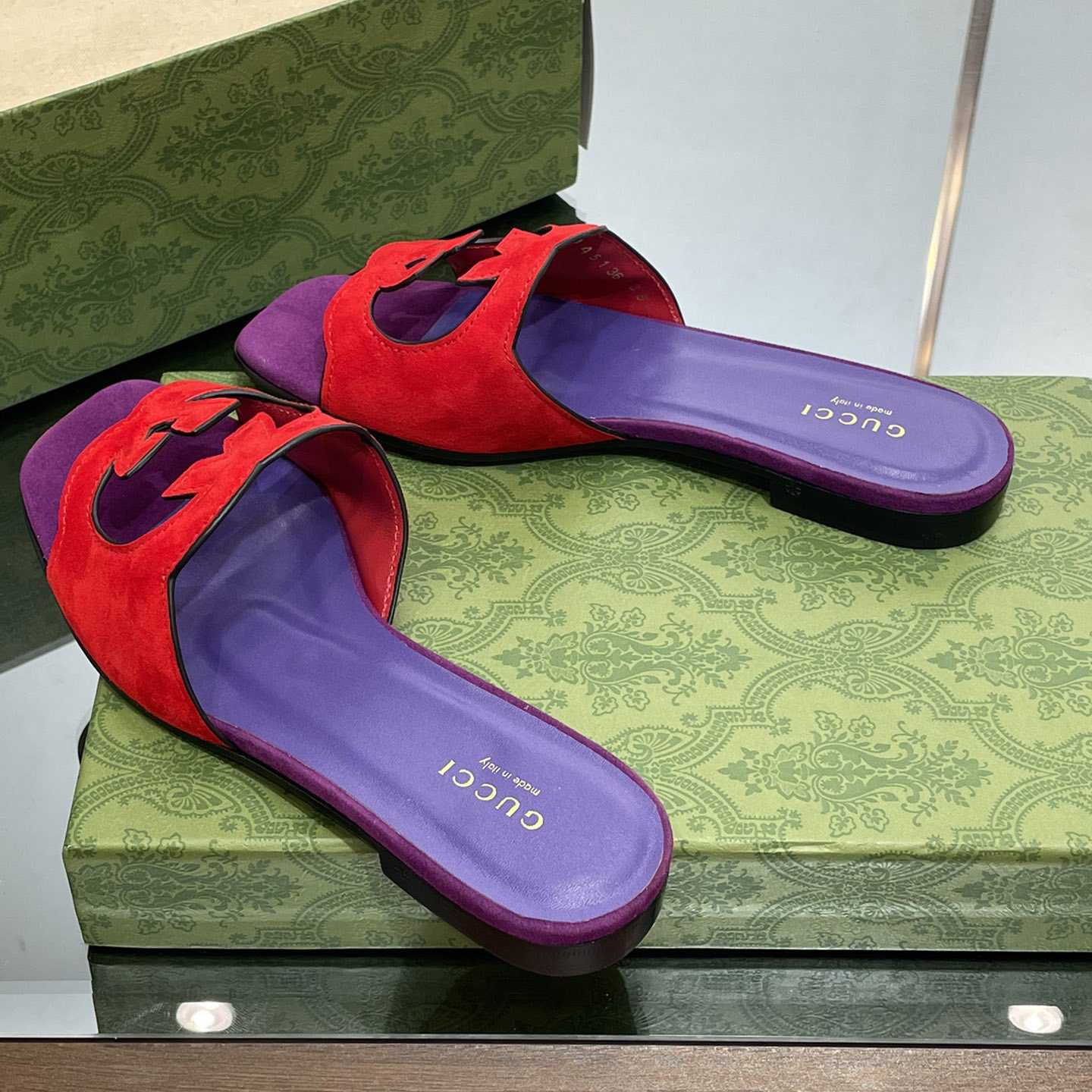 Gucci Women's Interlocking G Cut-out Slide Sandal - FashionPlug