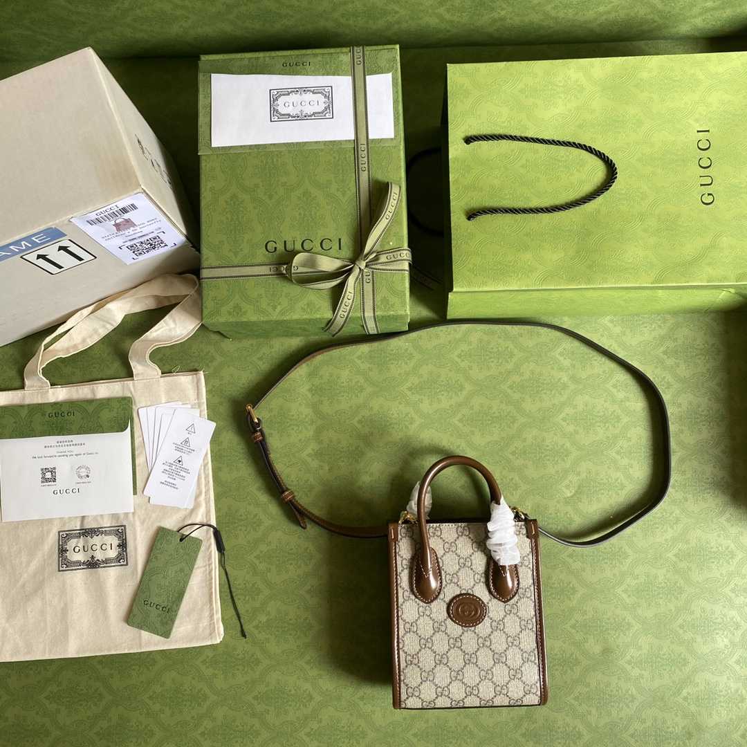 Gucci Mini Tote Bag With Interlocking G(16*20*7cm) - FashionPlug