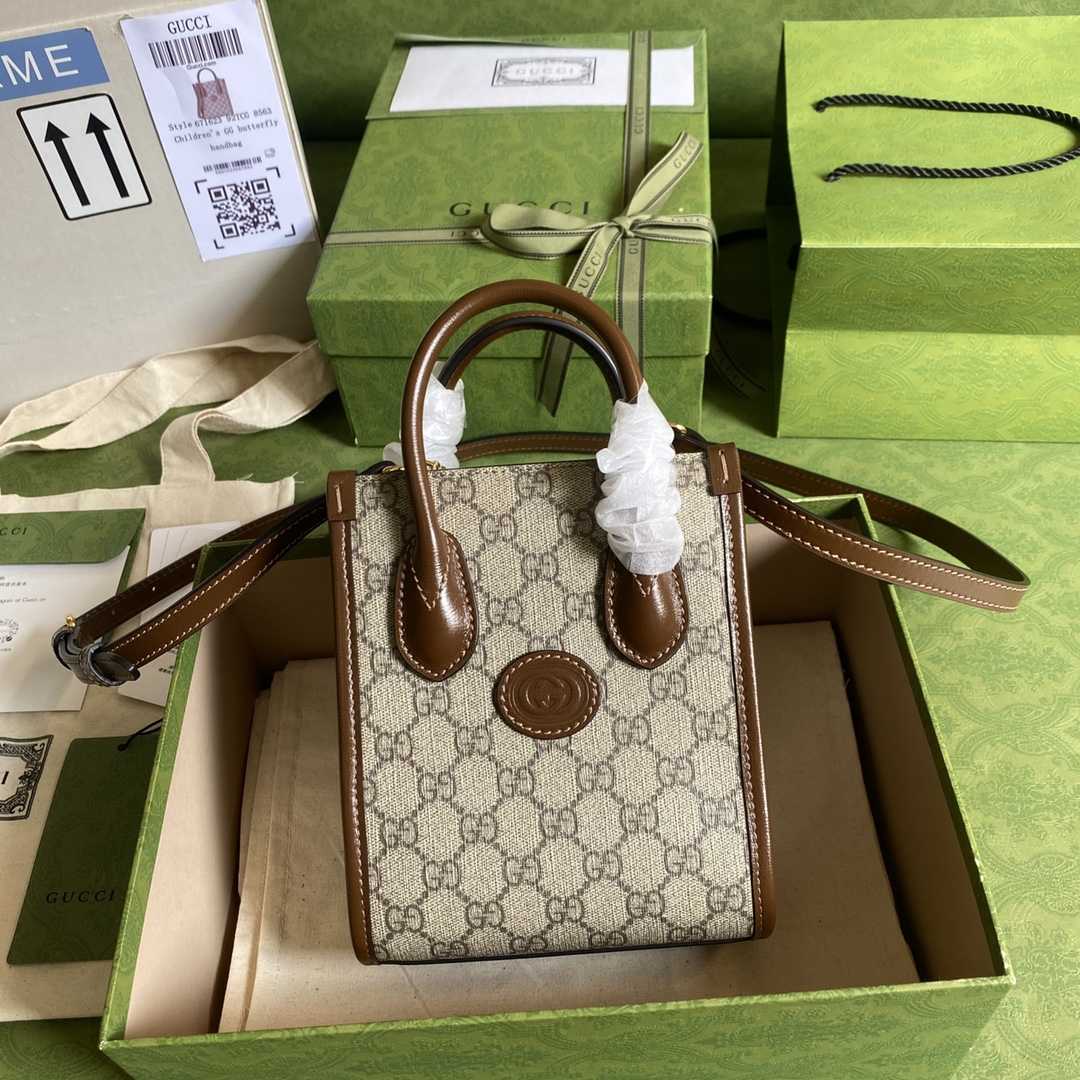 Gucci Mini Tote Bag With Interlocking G(16*20*7cm) - FashionPlug