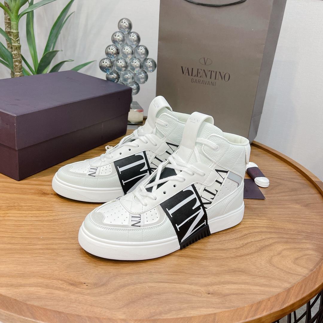Valenti Mid-top Calfskin VL7N Sneaker With Bands - FashionPlug