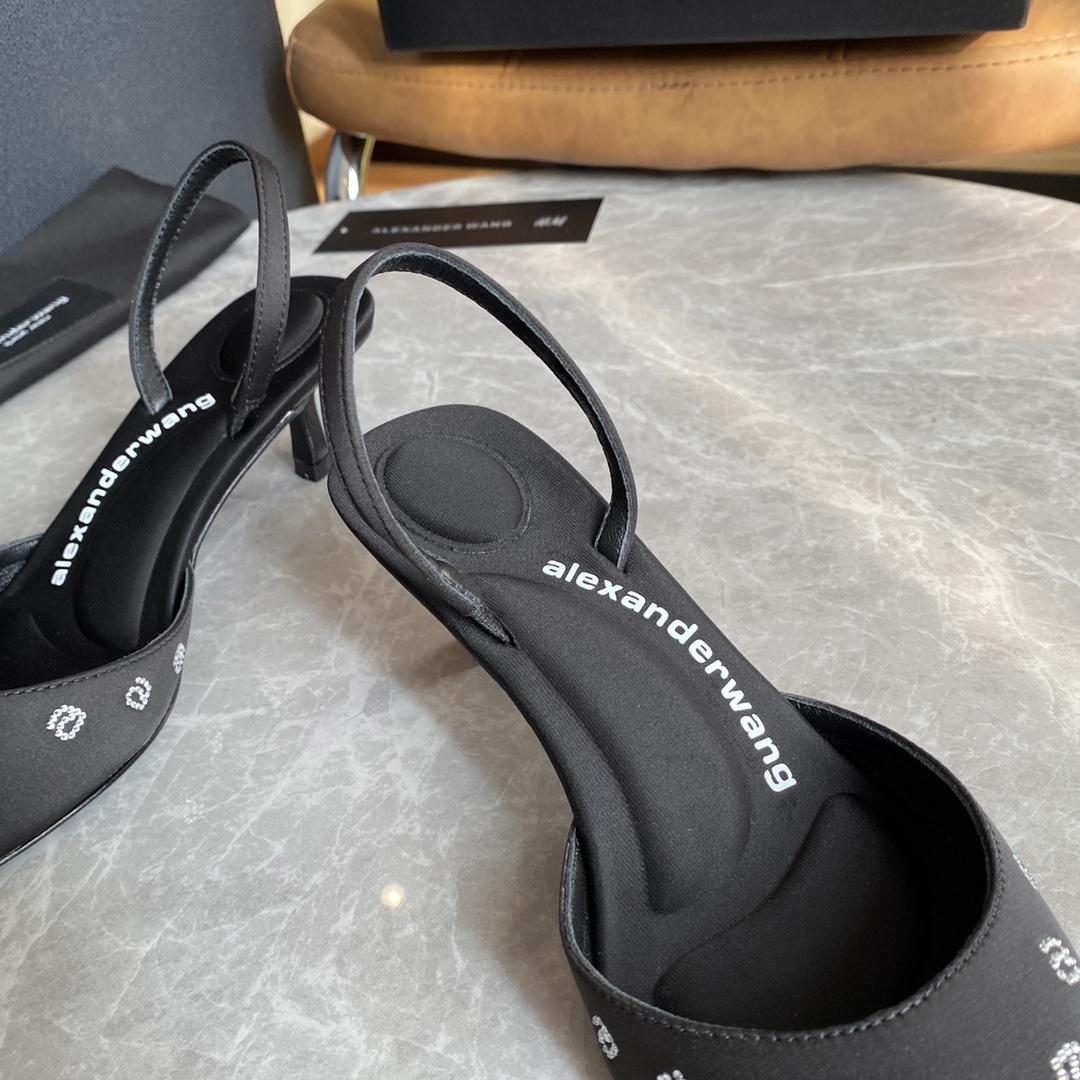 Alexander Wang Delphine 65 Slingback In Crystal Satin - FashionPlug
