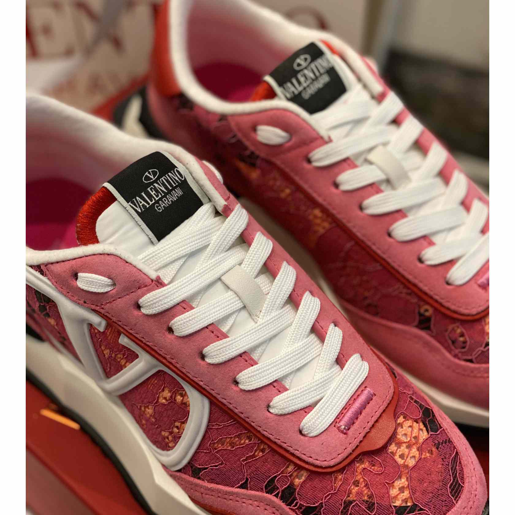 Valenti  Lace And Mesh Lacerunner Sneaker  - FashionPlug