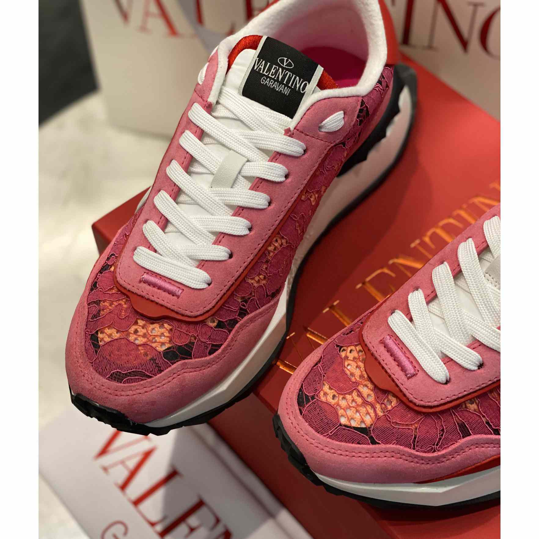 Valenti  Lace And Mesh Lacerunner Sneaker  - FashionPlug