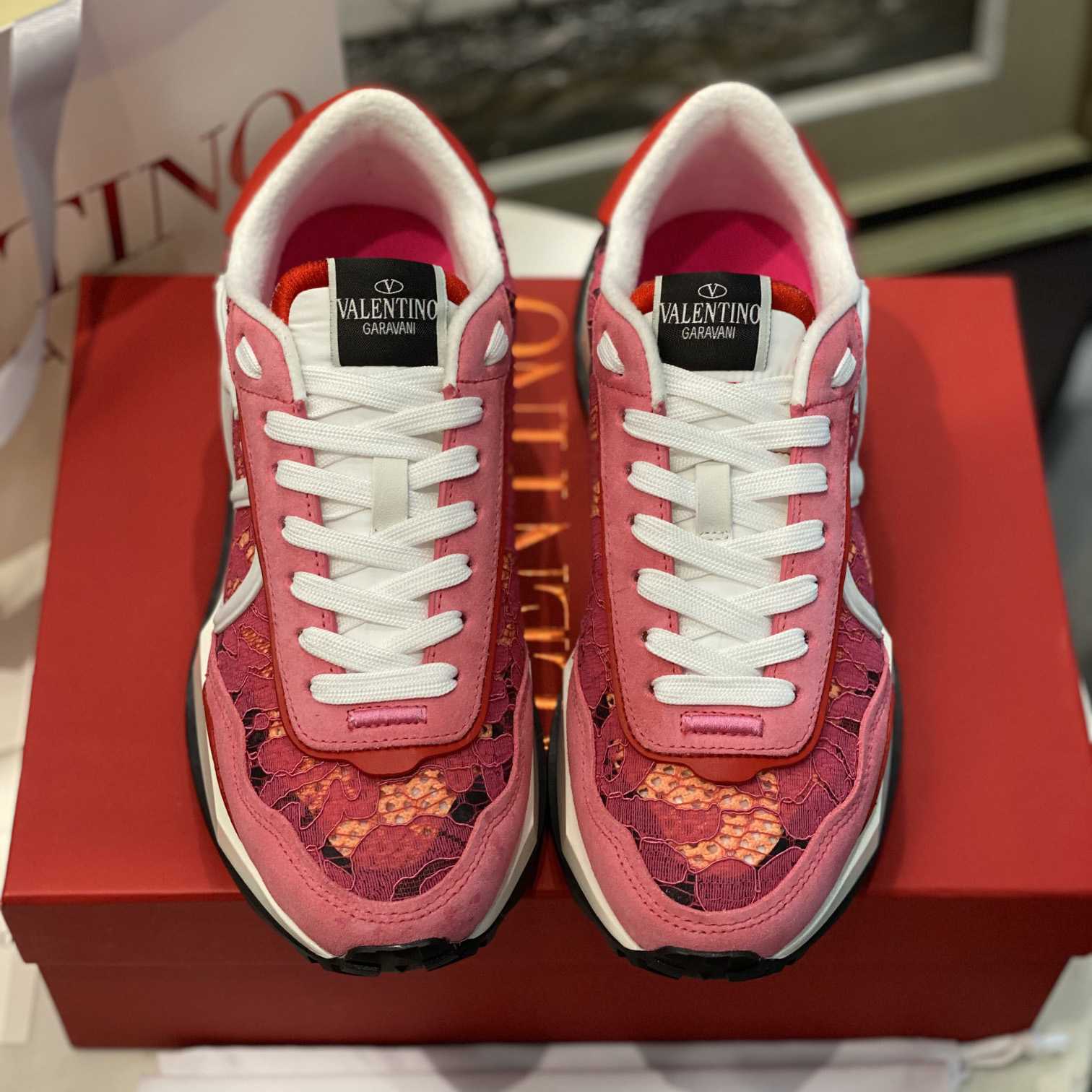 Valenti  Lace And Mesh Lacerunner Sneaker  - FashionPlug