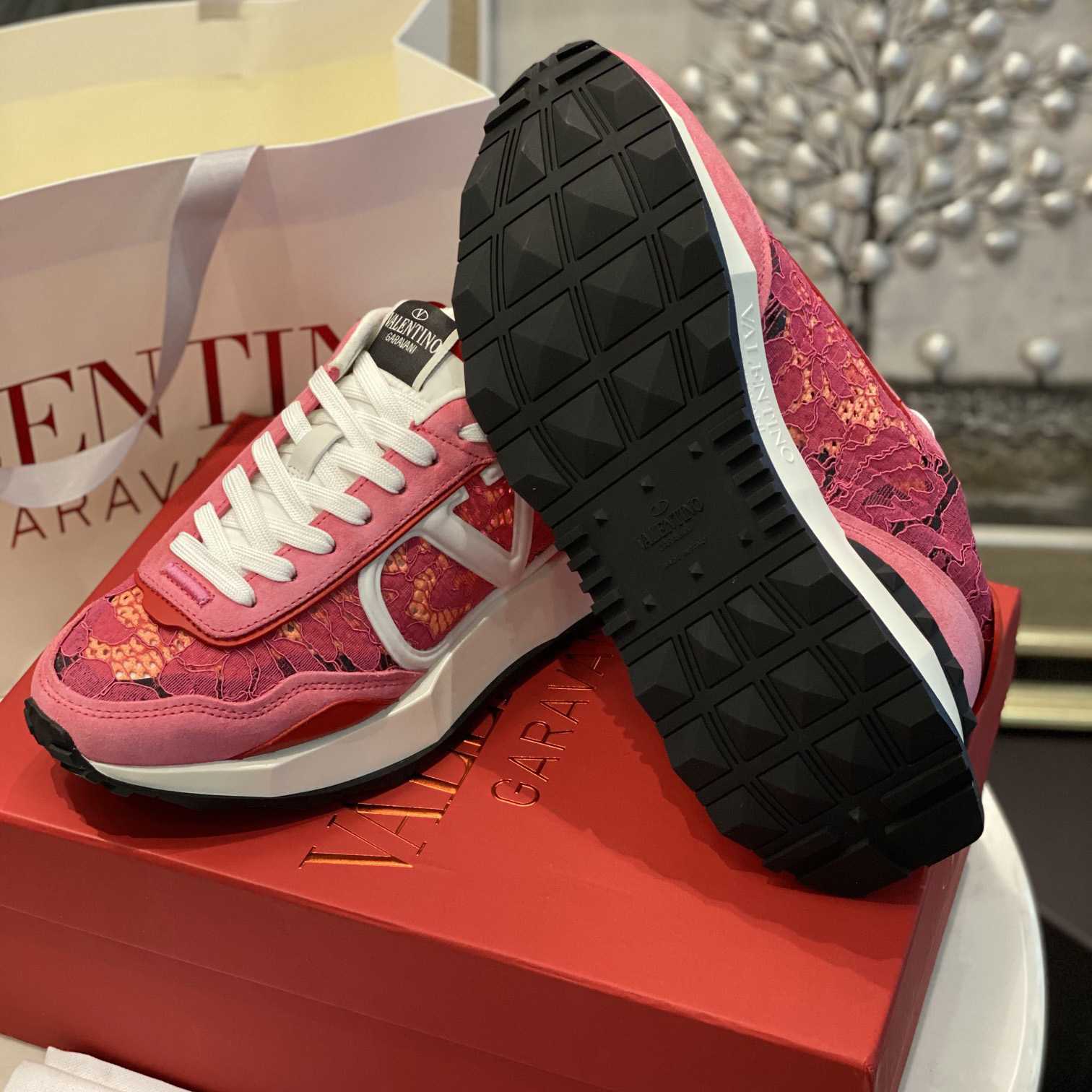 Valenti  Lace And Mesh Lacerunner Sneaker  - FashionPlug