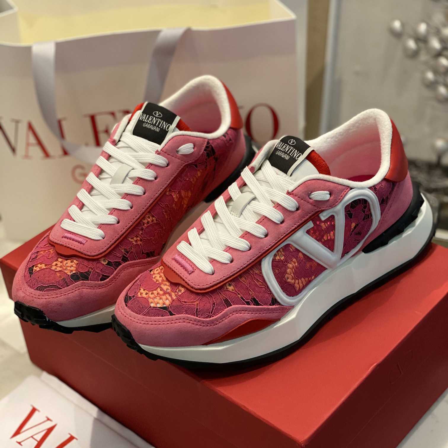 Valenti  Lace And Mesh Lacerunner Sneaker  - FashionPlug
