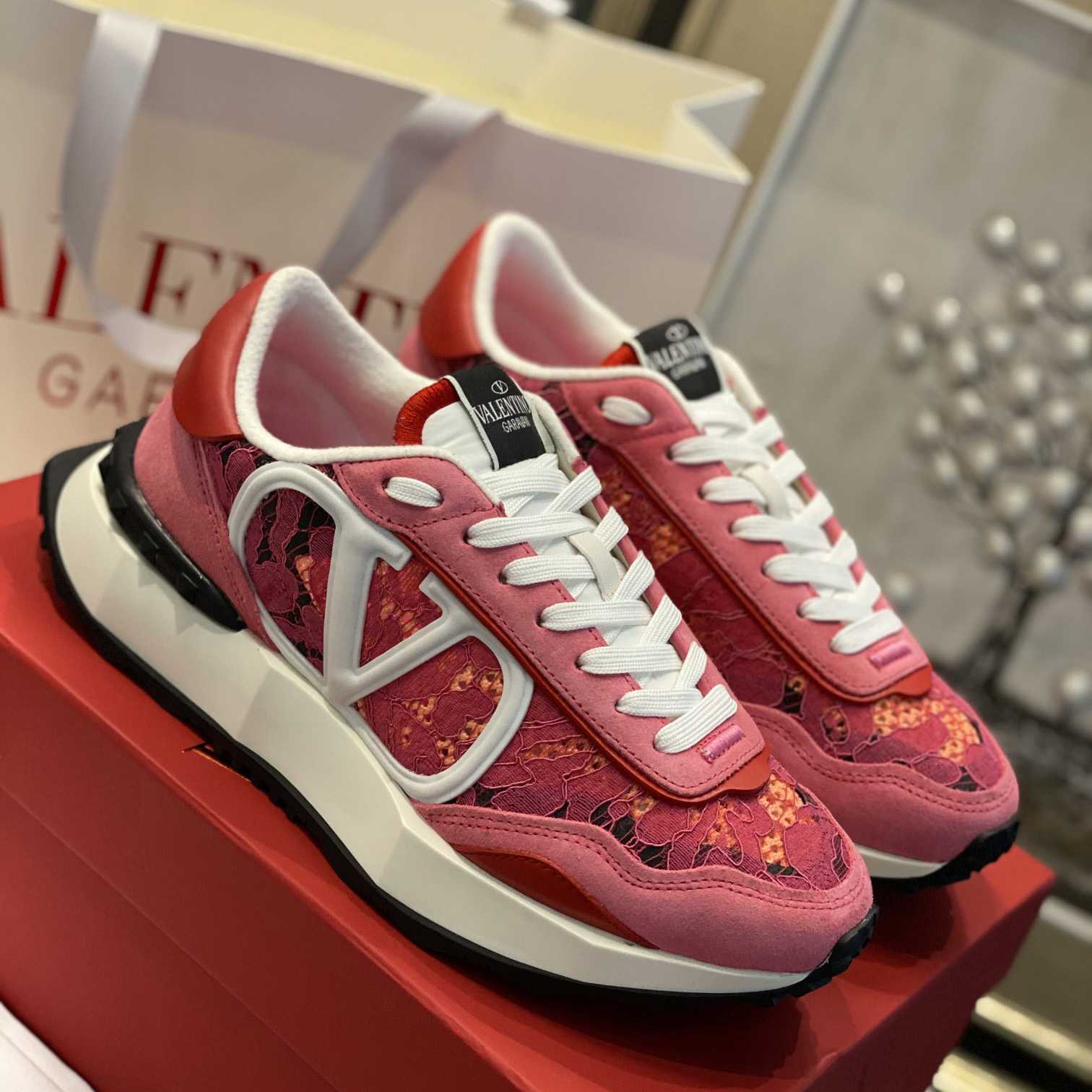Valenti  Lace And Mesh Lacerunner Sneaker  - FashionPlug