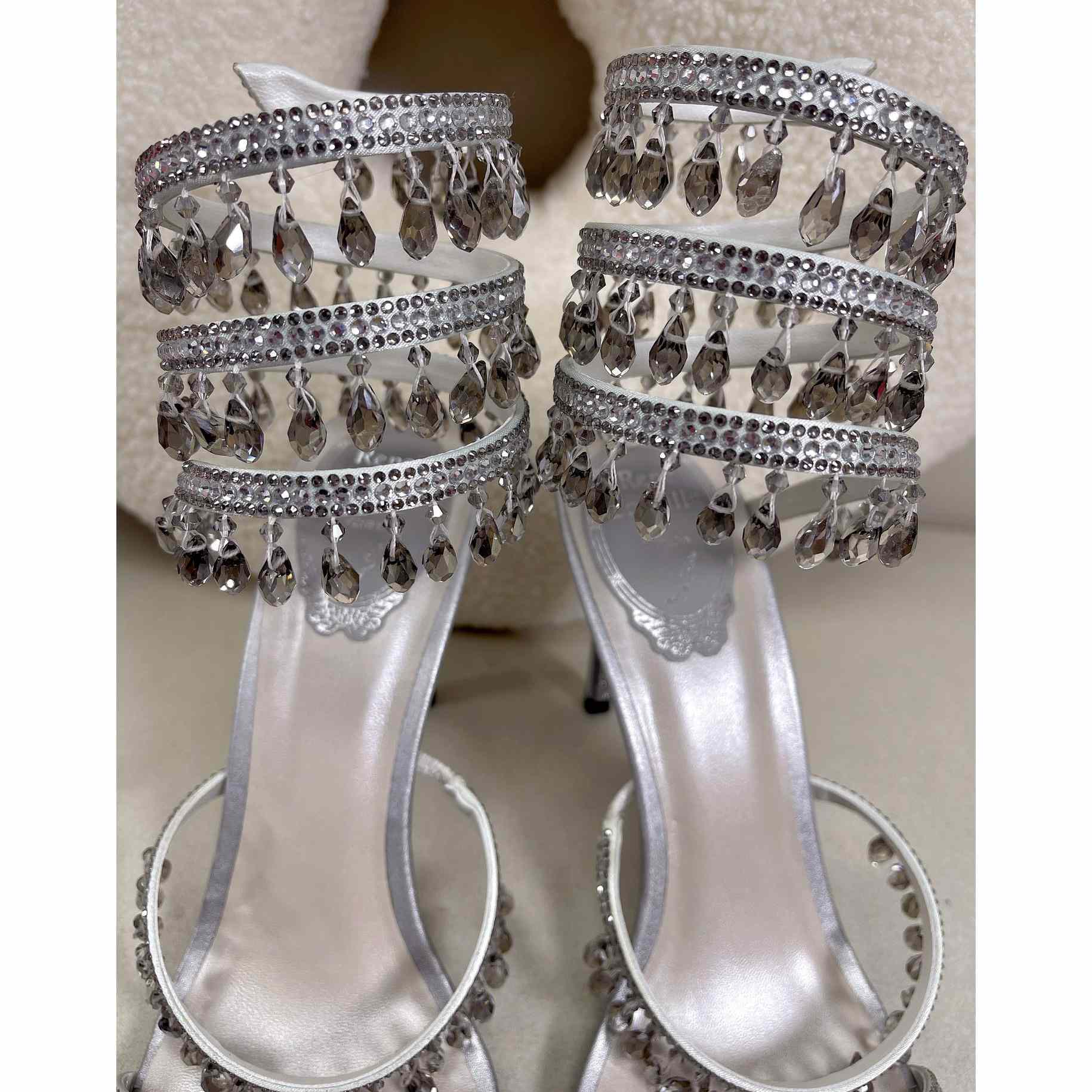 Rene Caovilla Elegant Evening Sandals Chandelier - FashionPlug