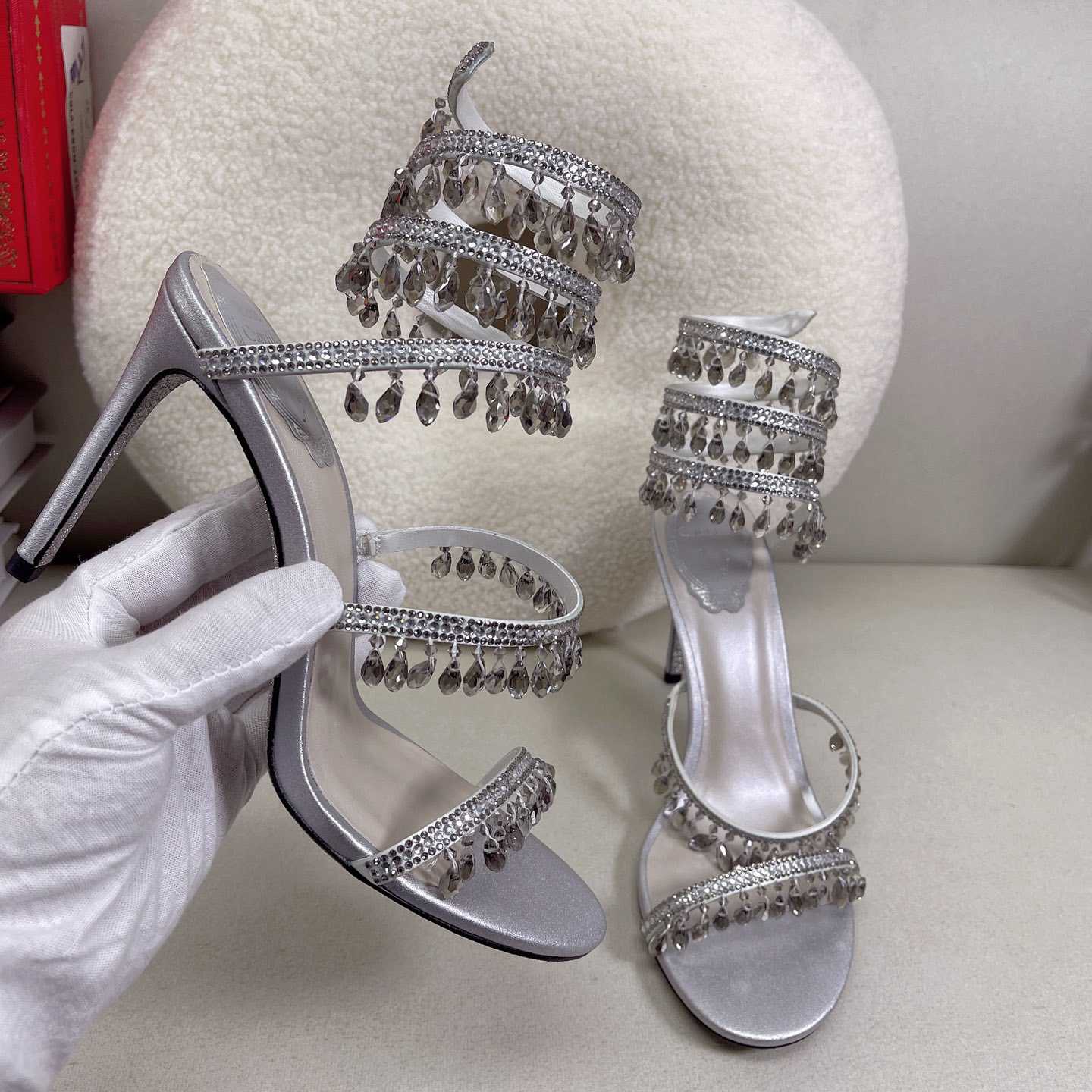 Rene Caovilla Elegant Evening Sandals Chandelier - FashionPlug
