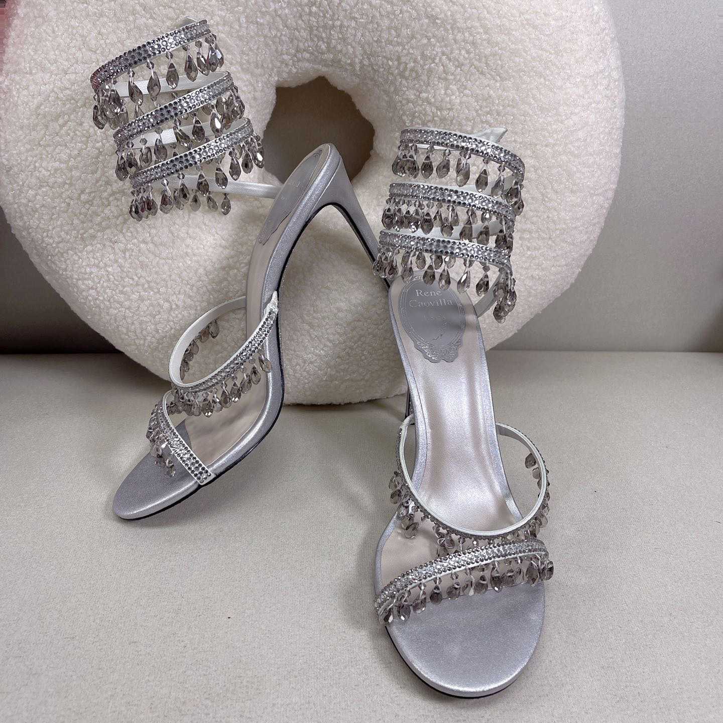 Rene Caovilla Elegant Evening Sandals Chandelier - FashionPlug