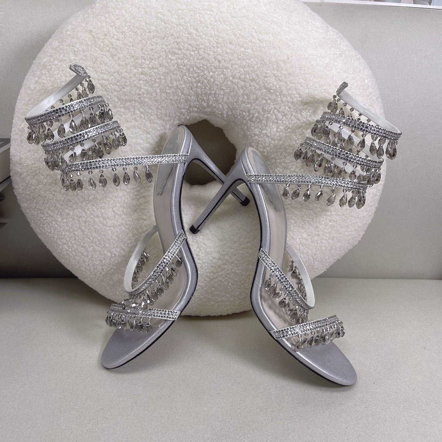 Rene Caovilla Elegant Evening Sandals Chandelier - FashionPlug