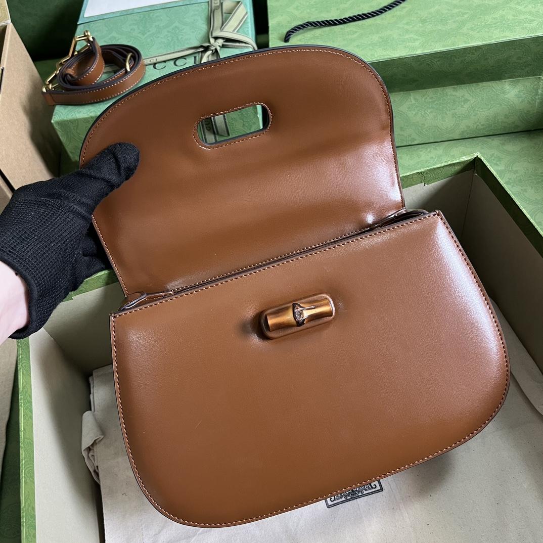 Gucci Bamboo 1947 Medium Top Handle Bag(26-17-9cm) - FashionPlug