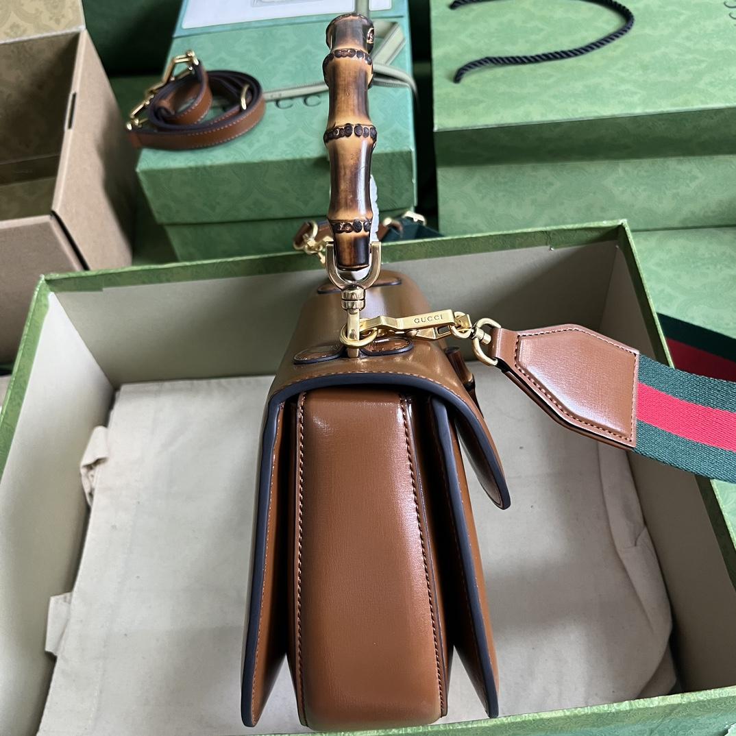 Gucci Bamboo 1947 Medium Top Handle Bag(26-17-9cm) - FashionPlug