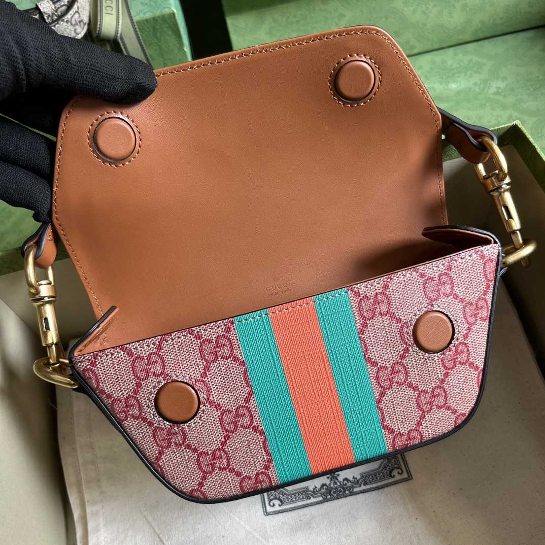 Gucci GG Top Handle Mini Bag With Web(13-18*10-4.5cm) - FashionPlug