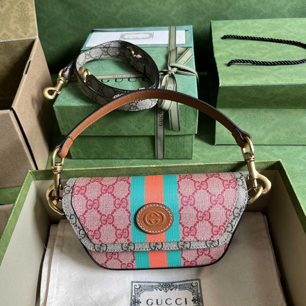 Gucci GG Top Handle Mini Bag With Web(13-18*10-4.5cm) - FashionPlug