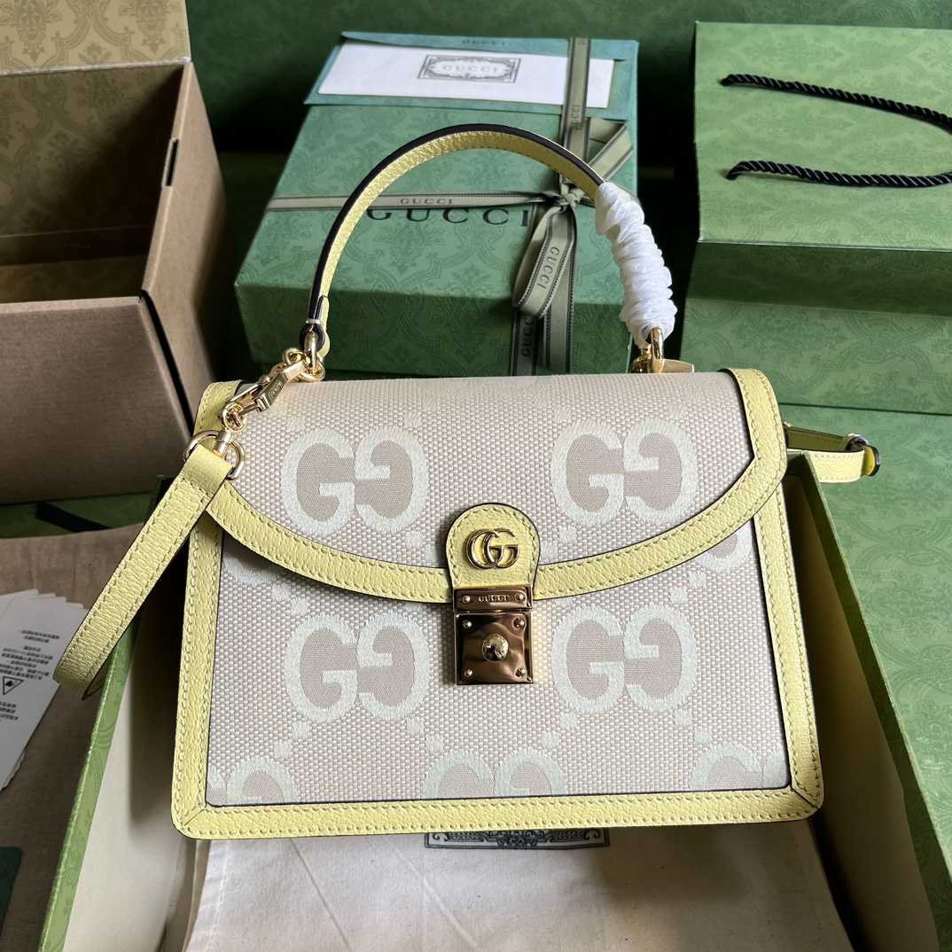 Gucci Ophidia Jumbo GG Top Handle Bag(25-17.5-7cm) - FashionPlug