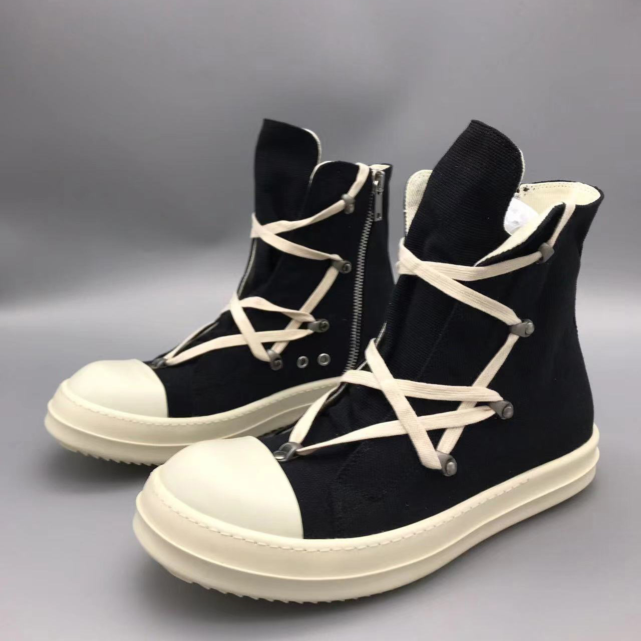 Rick Owens Drkshdw Black Hexagon Sneakers - FashionPlug