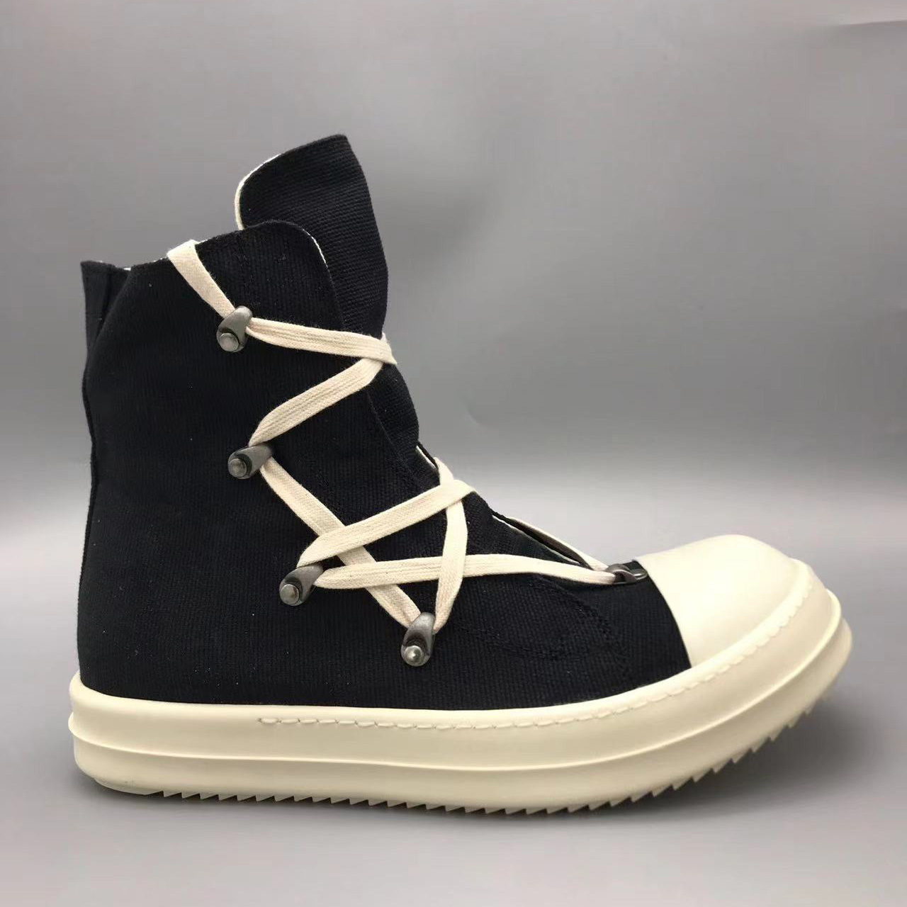 Rick Owens Drkshdw Black Hexagon Sneakers - FashionPlug