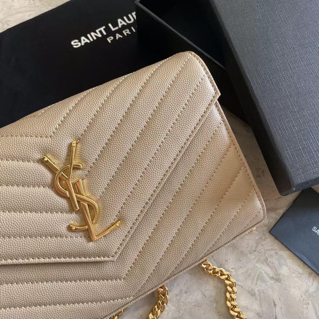 Saint Laurent Leather Shoulder Bag(22-14-4cm) - FashionPlug