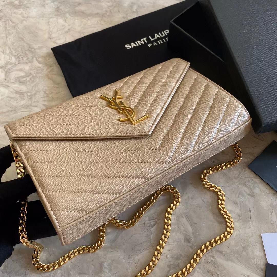 Saint Laurent Leather Shoulder Bag(22-14-4cm) - FashionPlug