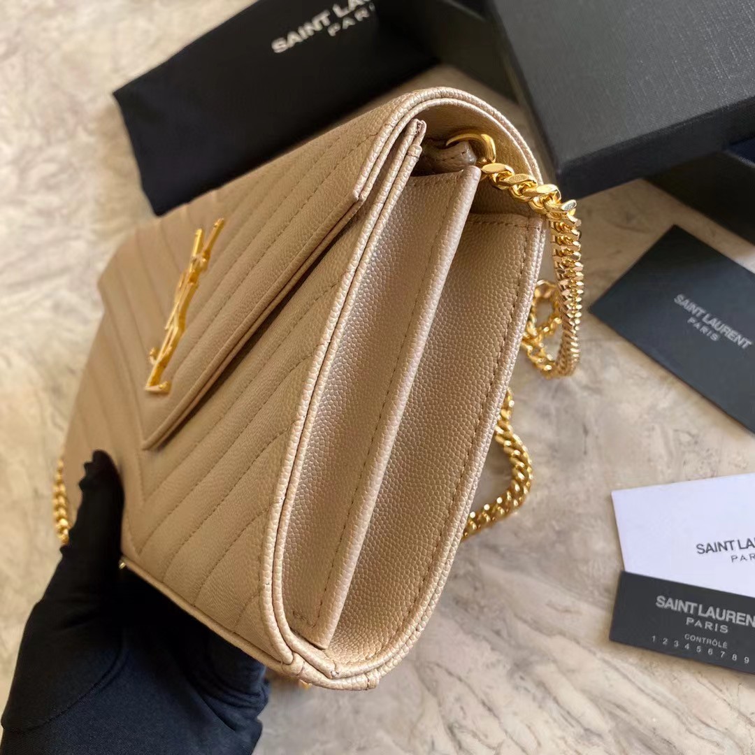 Saint Laurent Leather Shoulder Bag(22-14-4cm) - FashionPlug
