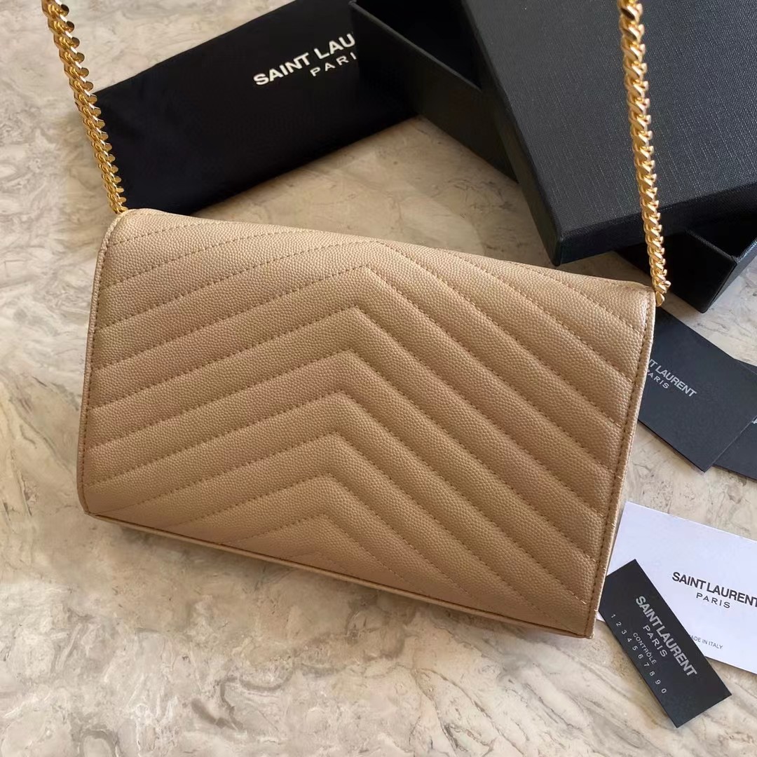 Saint Laurent Leather Shoulder Bag(22-14-4cm) - FashionPlug