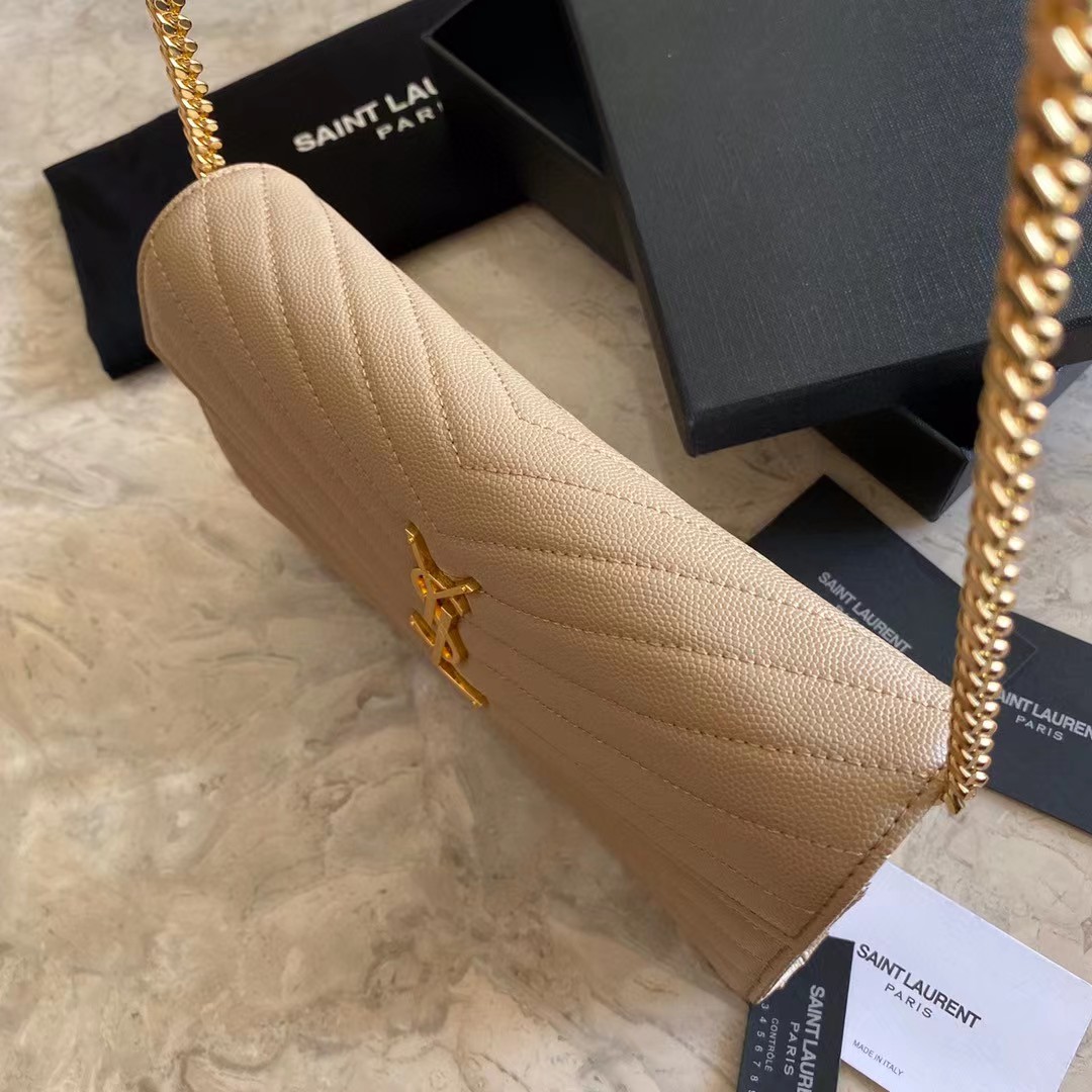 Saint Laurent Leather Shoulder Bag(22-14-4cm) - FashionPlug