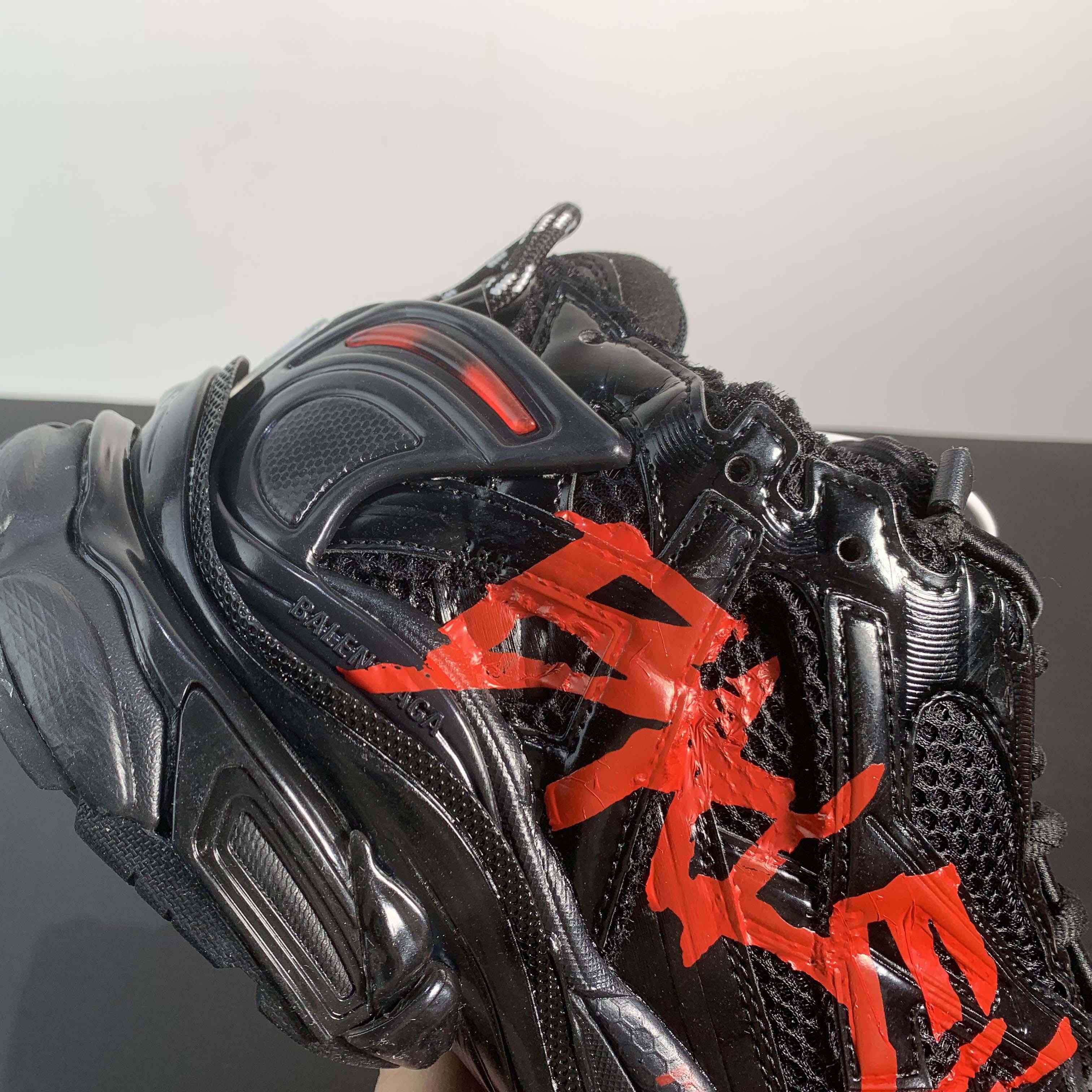 Balenciaga Runner Graffiti Sneaker In Black - FashionPlug