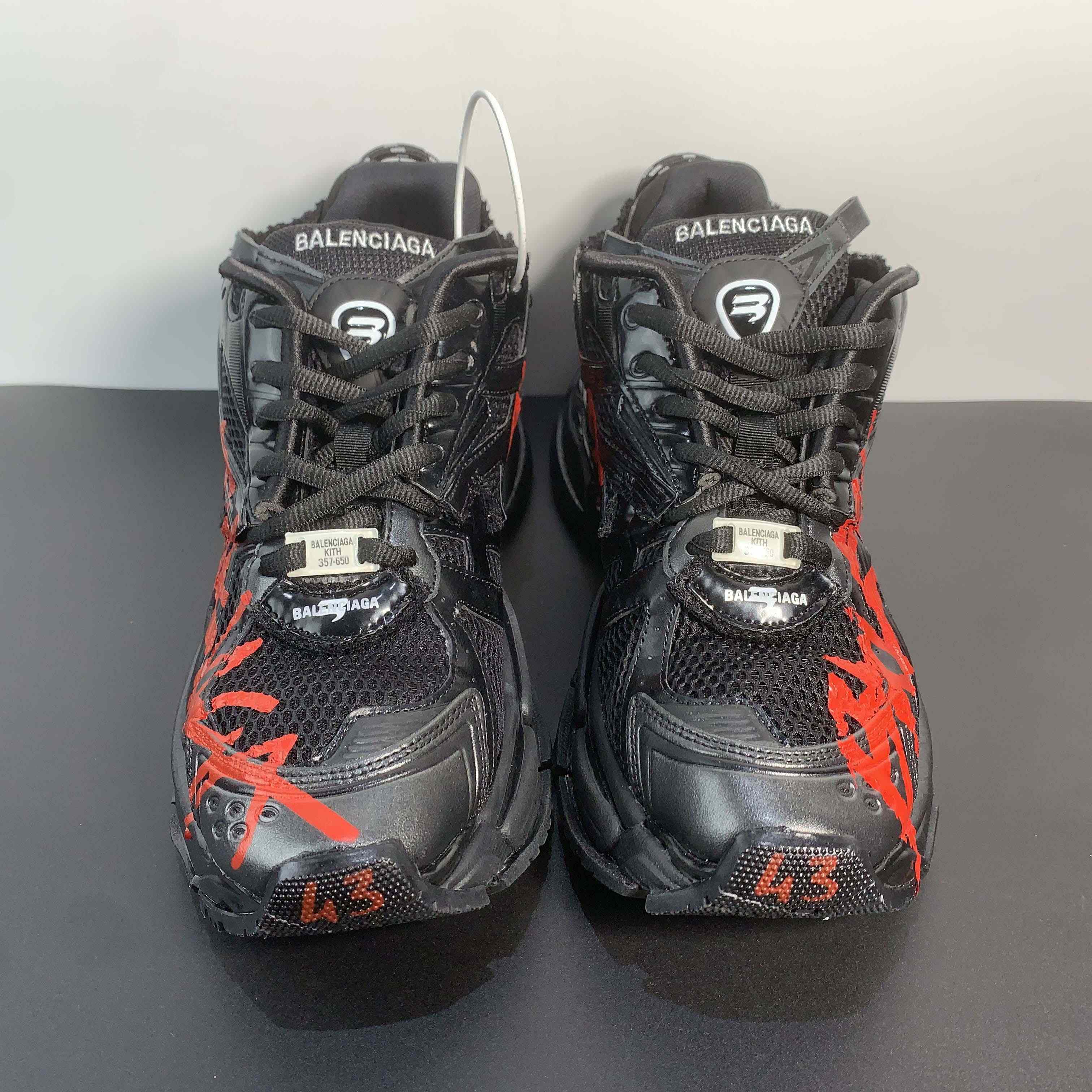 Balenciaga Runner Graffiti Sneaker In Black - FashionPlug