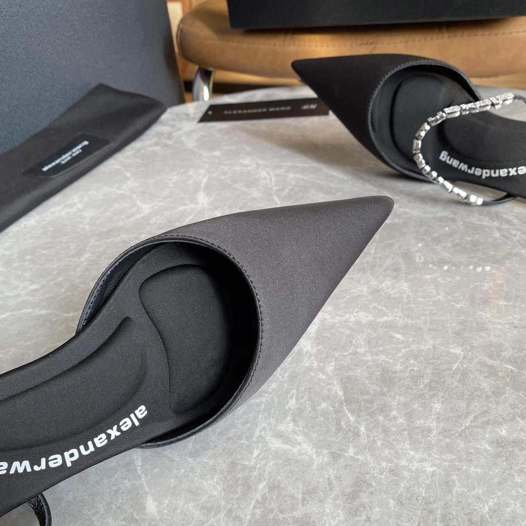 Alexander Wang Delphine 65 Logo Strap Mule In Viscose - FashionPlug