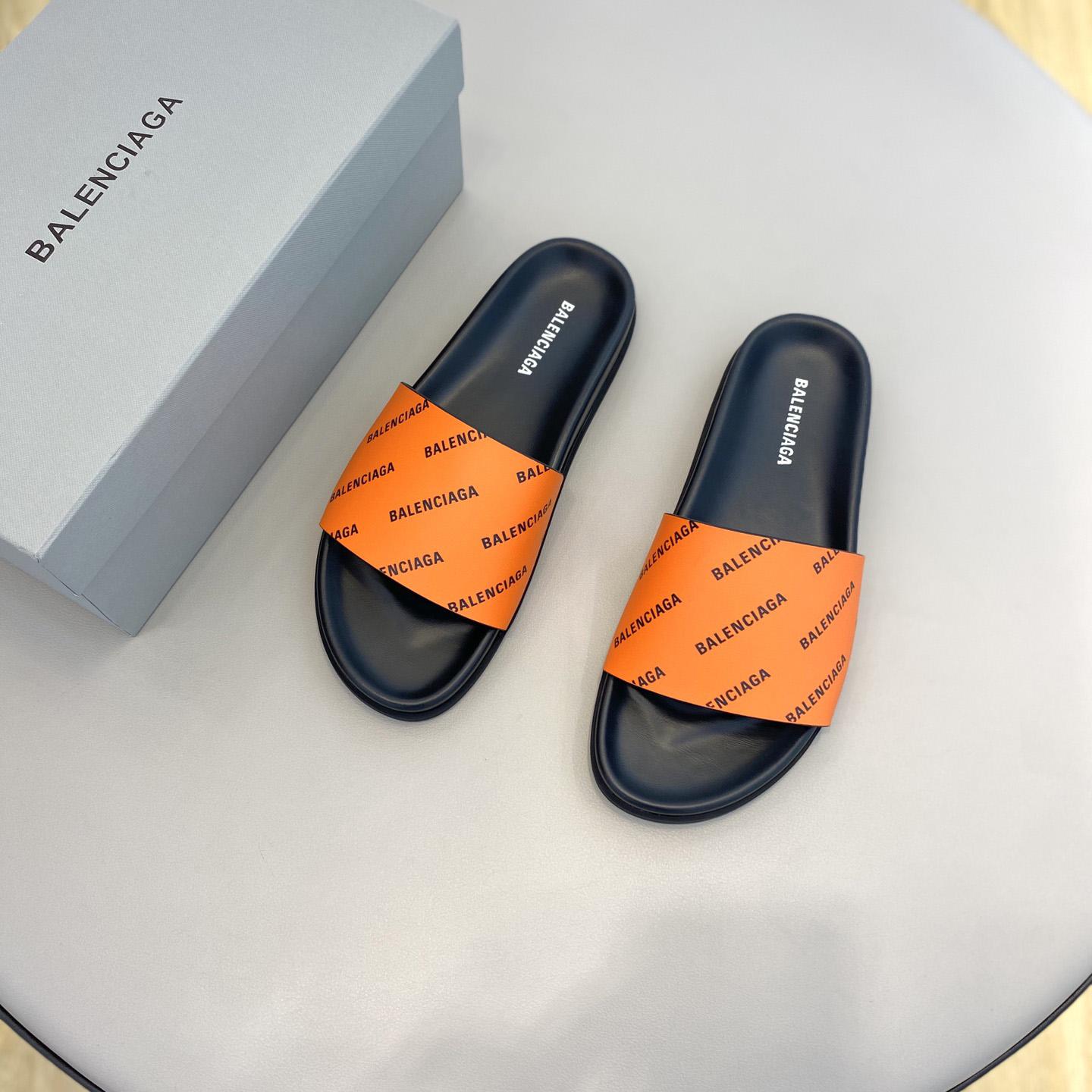 Balenciaga Logo Slide Sandal  - FashionPlug