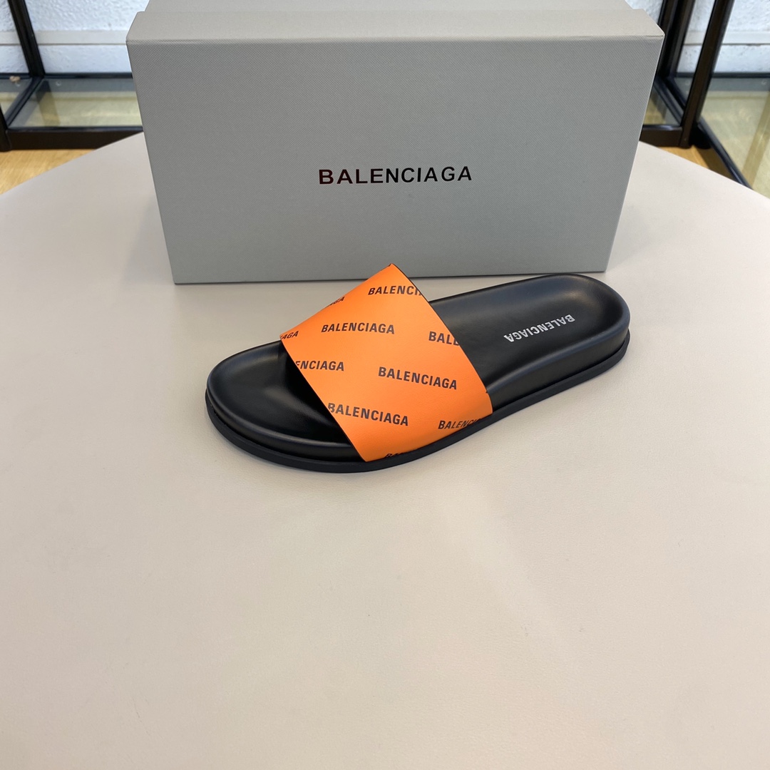 Balenciaga Logo Slide Sandal  - FashionPlug