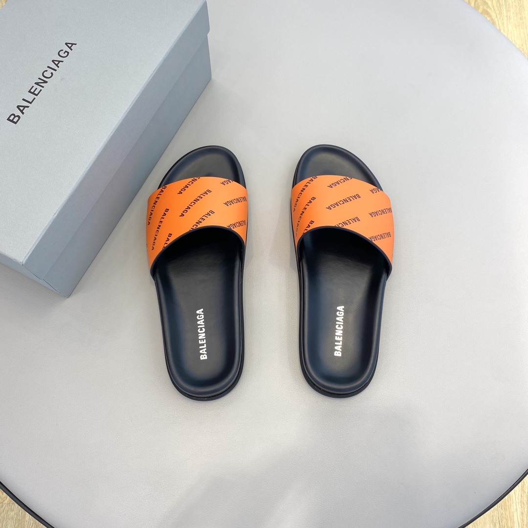 Balenciaga Logo Slide Sandal  - FashionPlug