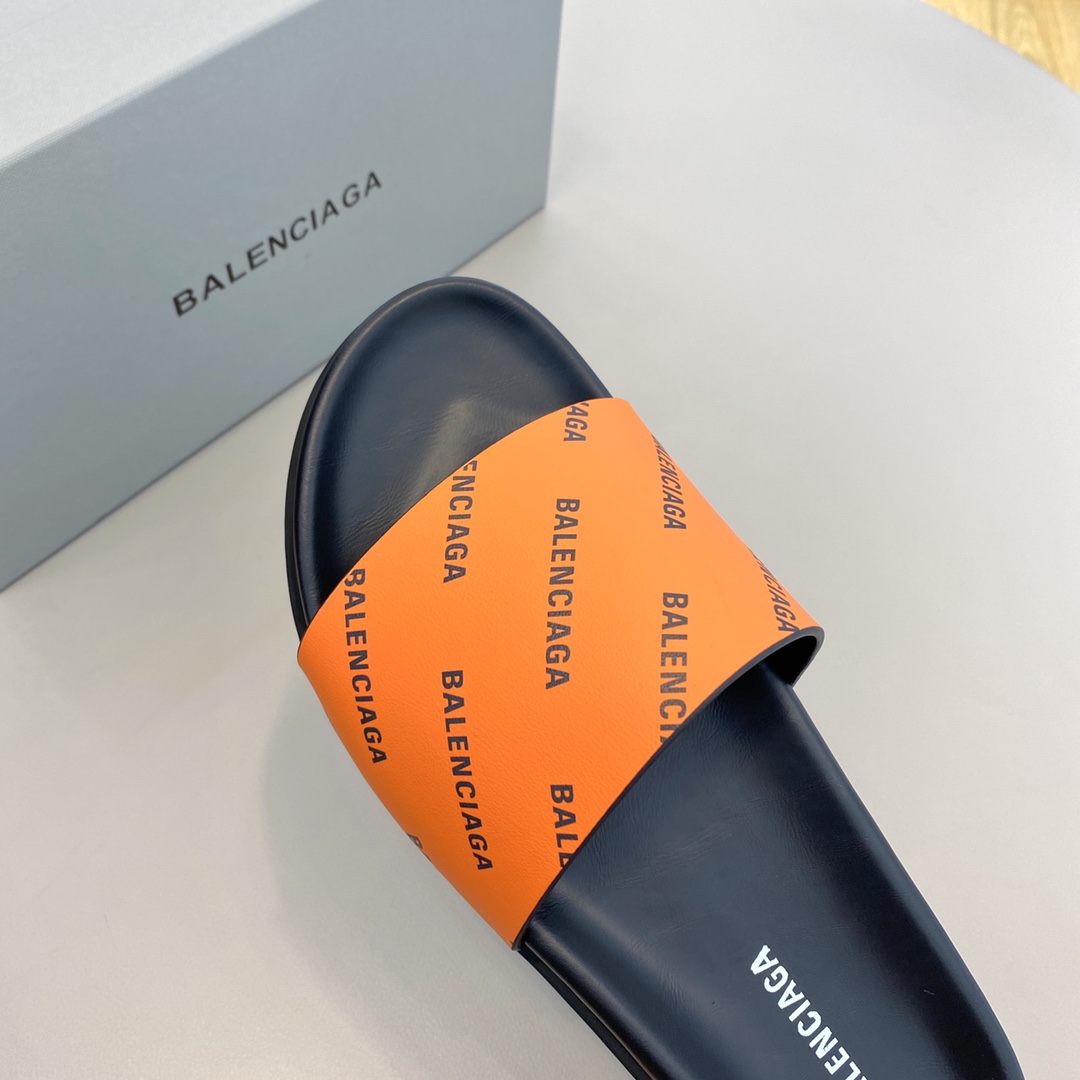 Balenciaga Logo Slide Sandal  - FashionPlug
